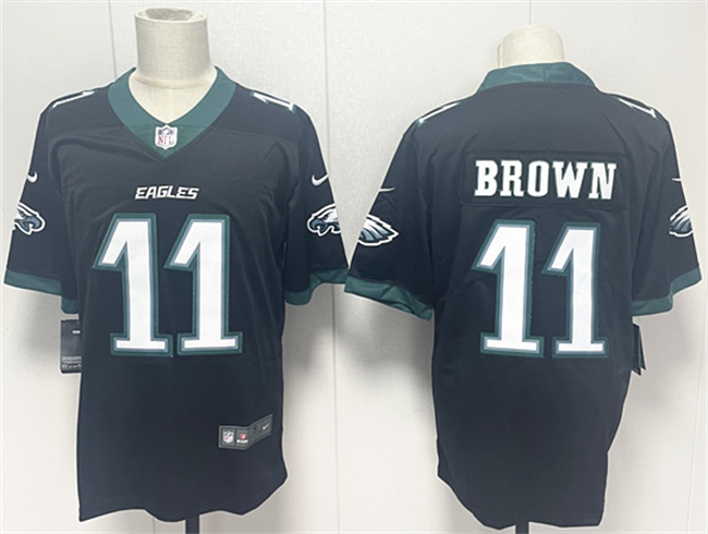Men's Black Philadelphia Eagles #11 A.J. Brown 2024 New Vapor Untouchable Limited Stitched Football Jersey